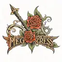 progress written tattoo design idea