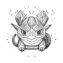 bulbasaur crushing coffee cherry tattoo design idea
