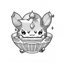 bulbasaur crushing coffee cherry tattoo design idea