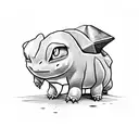 bulbasaur crushing coffee cherry tattoo design idea