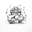 bulbasaur crushing coffee cherry tattoo design idea