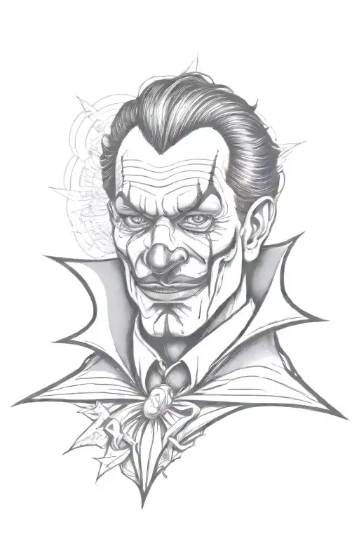 chicano style clown face tattoo design idea