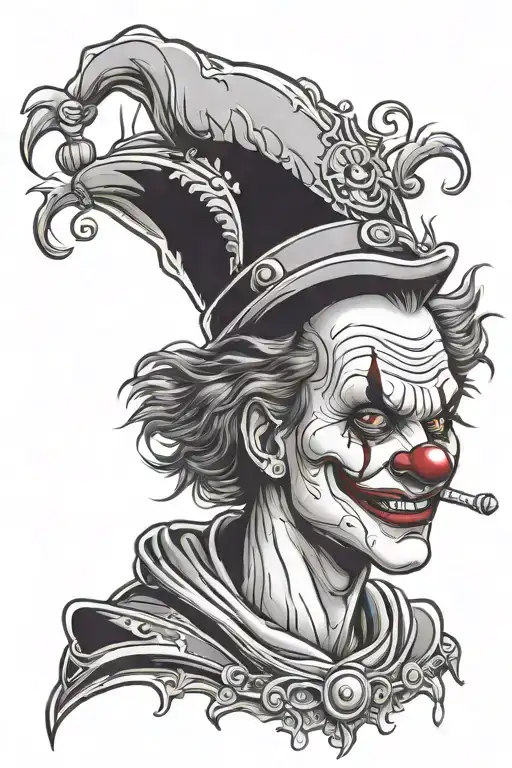 Halloween clown face tattoo design idea