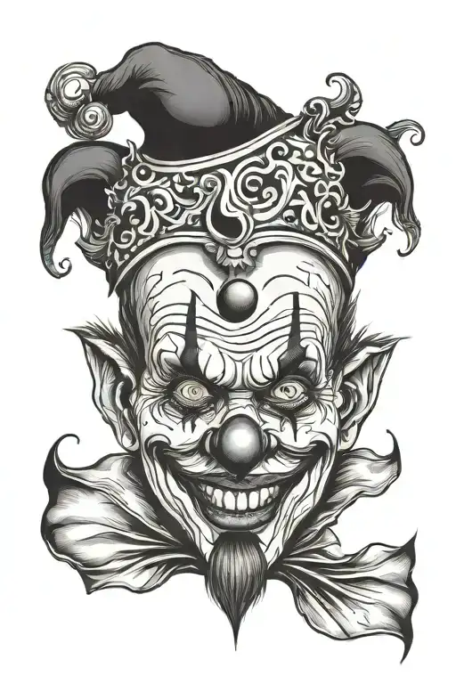Halloween clown face tattoo design idea