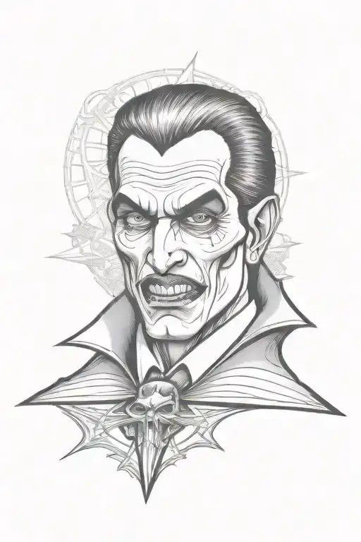 chicano style vampire with skull tattoo design idea