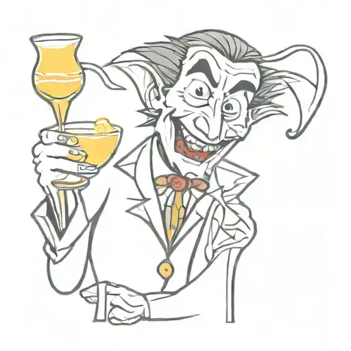 dracula drinking a pina colada cocktail tattoo design idea