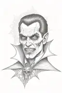 chicano style vampire with skull tattoo design idea