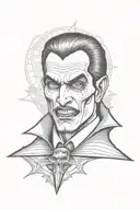 chicano style vampire with skull tattoo design idea