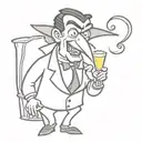 dracula drinking a pina colada cocktail tattoo design idea