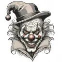 clown face with smoke coming tattoo design idea