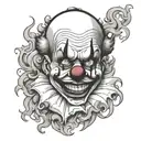 clown face with smoke coming tattoo design idea