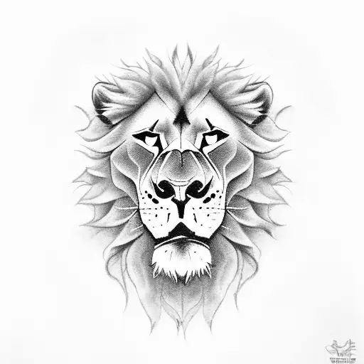 clocks skulls smoke fire lion lioness and two lion cubs tattoo design idea