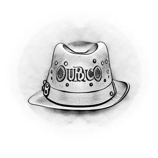 sombrero de Luffy, revolver y girasol tattoo design idea