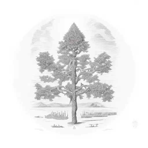 State of Ohio with Columbus, Lima, and Gallipolis marked with a Tree incorporated with it tattoo design idea
