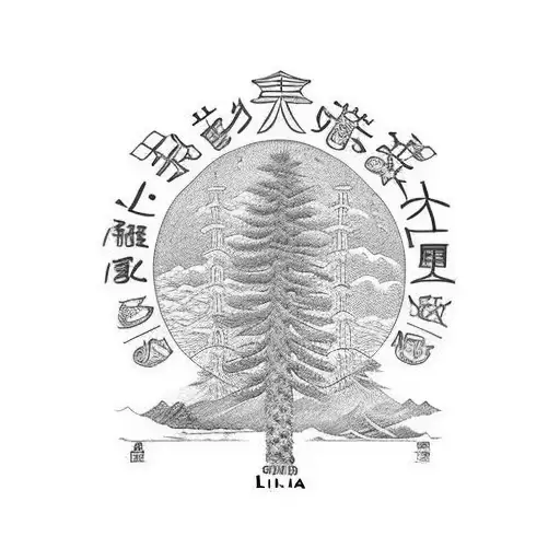 State of Ohio with Columbus, Lima, and Gallipolis marked with a Tree incorporated with it tattoo design idea