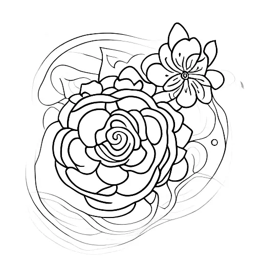 Yoga pose surrounded by blooming flowers tattoo design idea