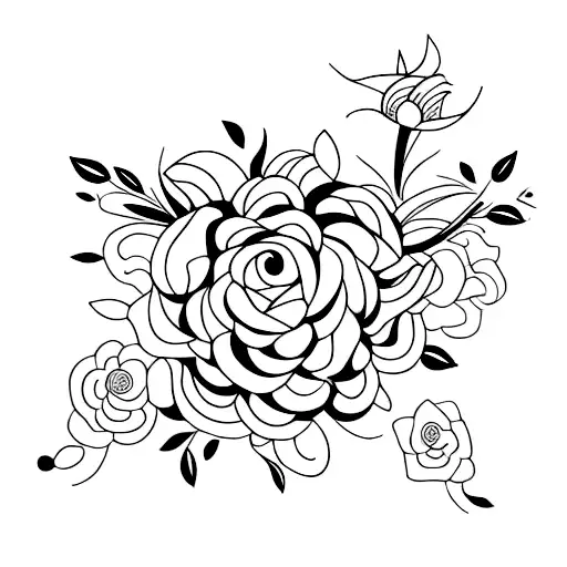 Yoga pose surrounded by blooming flowers tattoo design idea