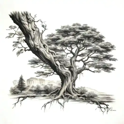 Beirut lebanon tree tattoo design idea