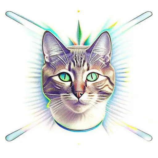 gato astral tattoo design idea