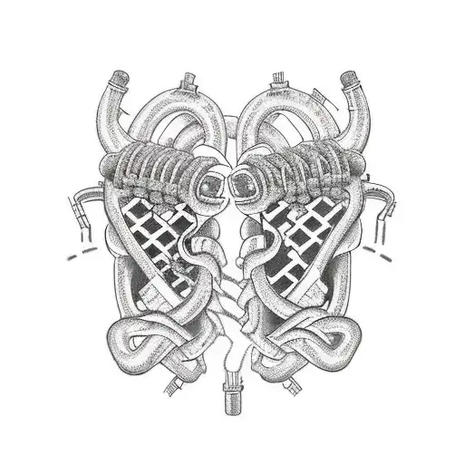 Rollercoaster through human heart tattoo design idea