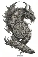 full sleeve Viking mandala design incorporating "the world serpent", and binding viking runes tattoo design idea