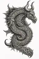 full sleeve Viking mandala design incorporating "the world serpent", and binding viking runes tattoo design idea