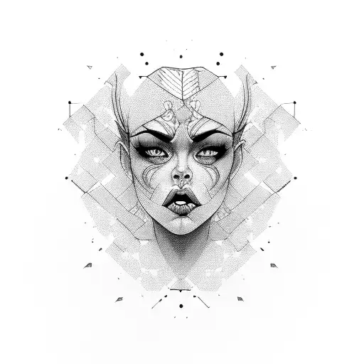 angry woman seeking solitude tattoo design idea