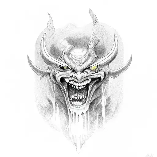 crying Devil tattoo design idea