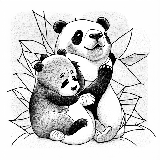 panda and Pooh  tattoo design idea