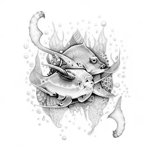 underwater world tattoo design idea