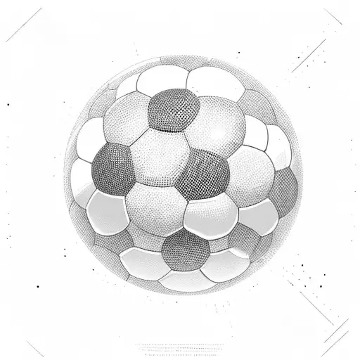 A cosmic soccer ball floating in space tattoo design idea