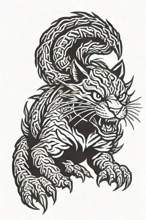hellcat logo merged tattoo design idea