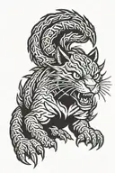 hellcat logo merged tattoo design idea