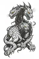 hellcat logo merged tattoo design idea