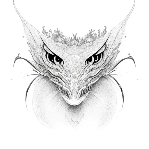 feminine long dragon tattoo design idea