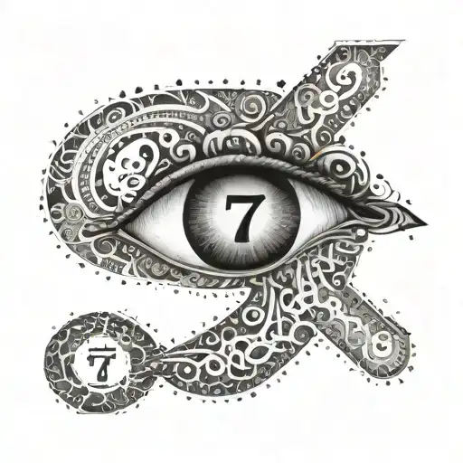 A series of interconnected clues forming the shape of the number 7, symbolizing the detective's keen eye for detail tattoo design idea