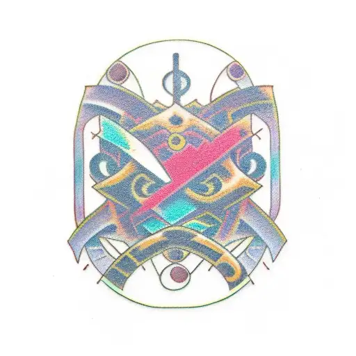 cyber tribal question mark  tattoo design idea