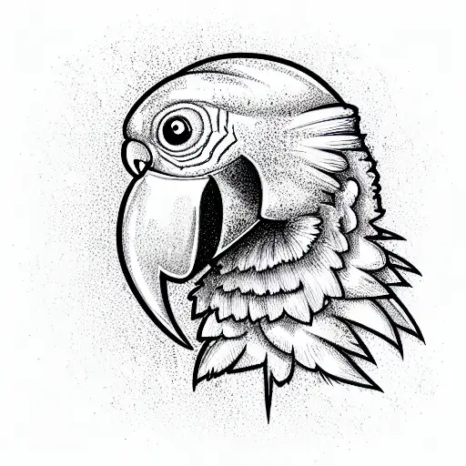 Scary Parrot tattoo design idea