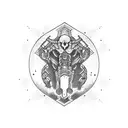 gun with hustle tattoo design idea