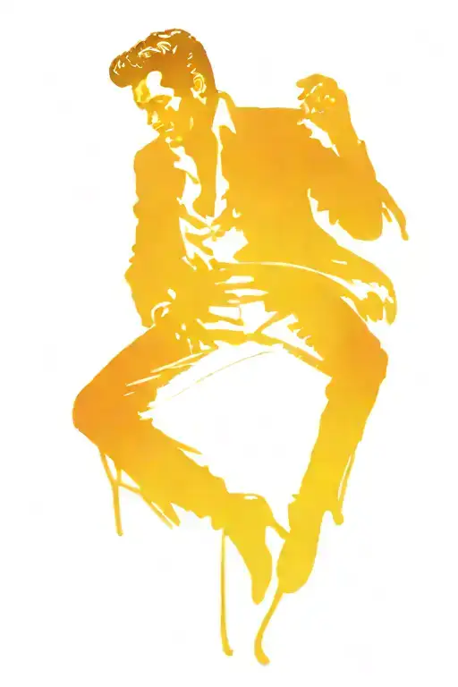 elvis outline silouette singing bird perched tattoo design idea