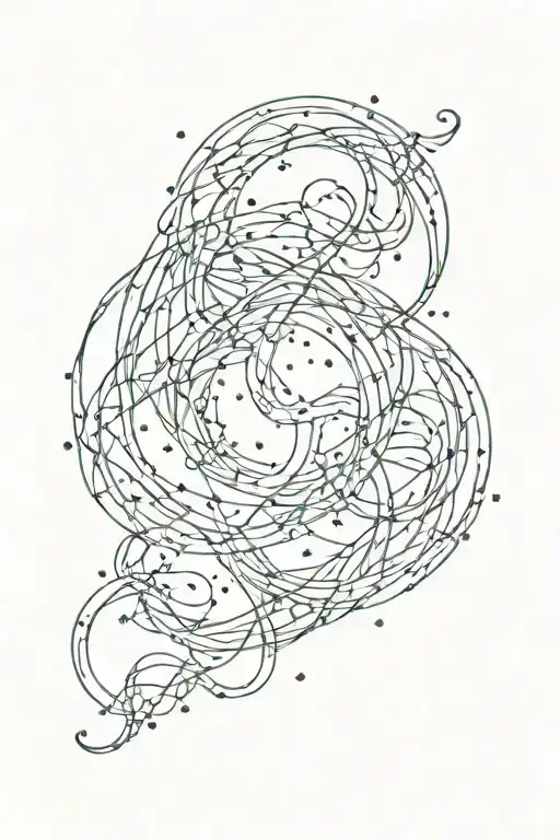 Aquarius zodiac sign constellation intertwined tattoo design idea