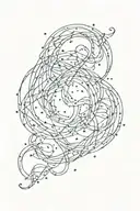 Aquarius zodiac sign constellation intertwined tattoo design idea
