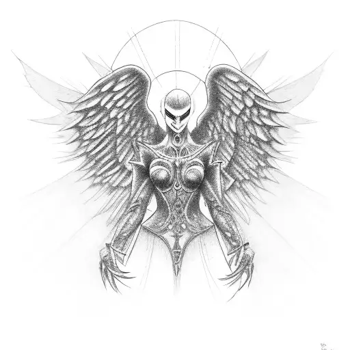 dark angel tattoo design idea