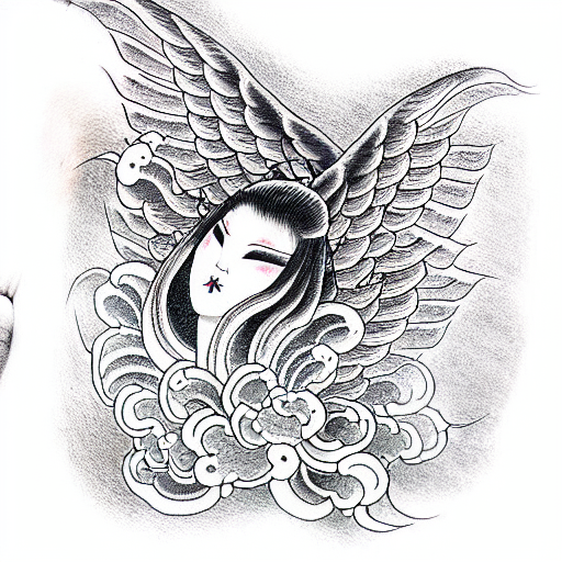 dark angel tattoo design idea