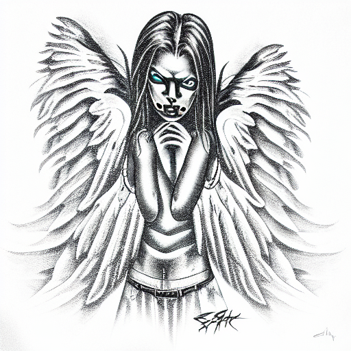 dark angel tattoo design idea