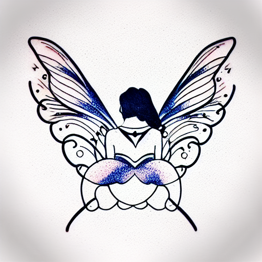 fairy wings tattoo design idea