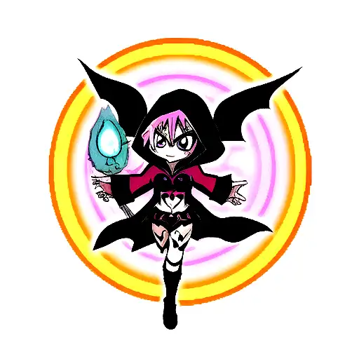 dark fairy with hood tattoo design idea