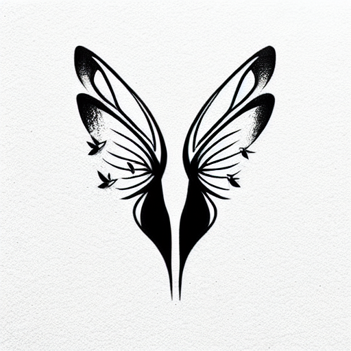 fairy wings tattoo design idea