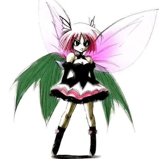 edgy fairy tattoo design idea