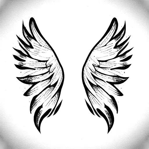 fallen angel wings tattoo design idea